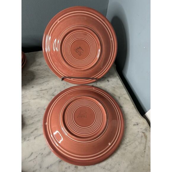 EUC (2) Fiesta 10 1/4” Rose Pink Dinner Plates FiestaWare Retired Vintage Plate - Picture 5 of 6
